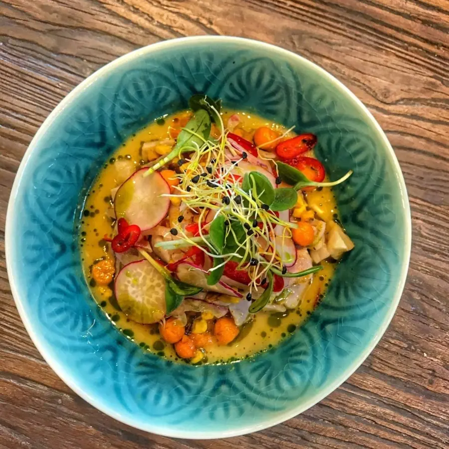 creation thumb for Dentex Ceviche, sweet potato, corn, tiger's milk