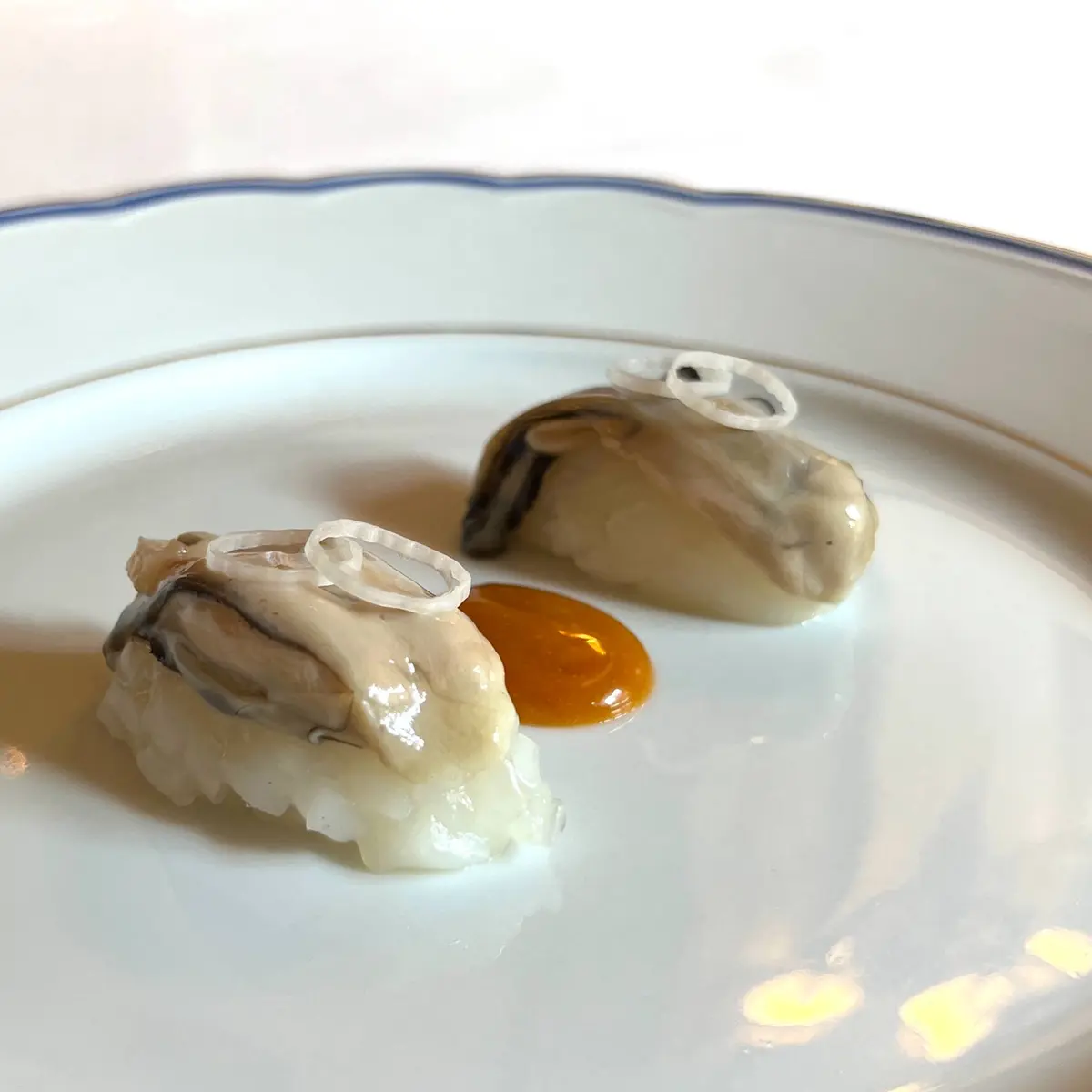 creation thumb for Squid Nigiri, Oyster and Grapefruit Mayo