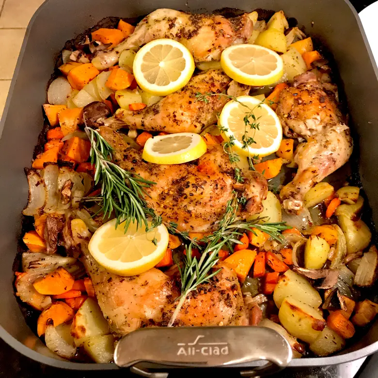 creation thumb for Baked Legs of Chicken & Roasted Vegetables