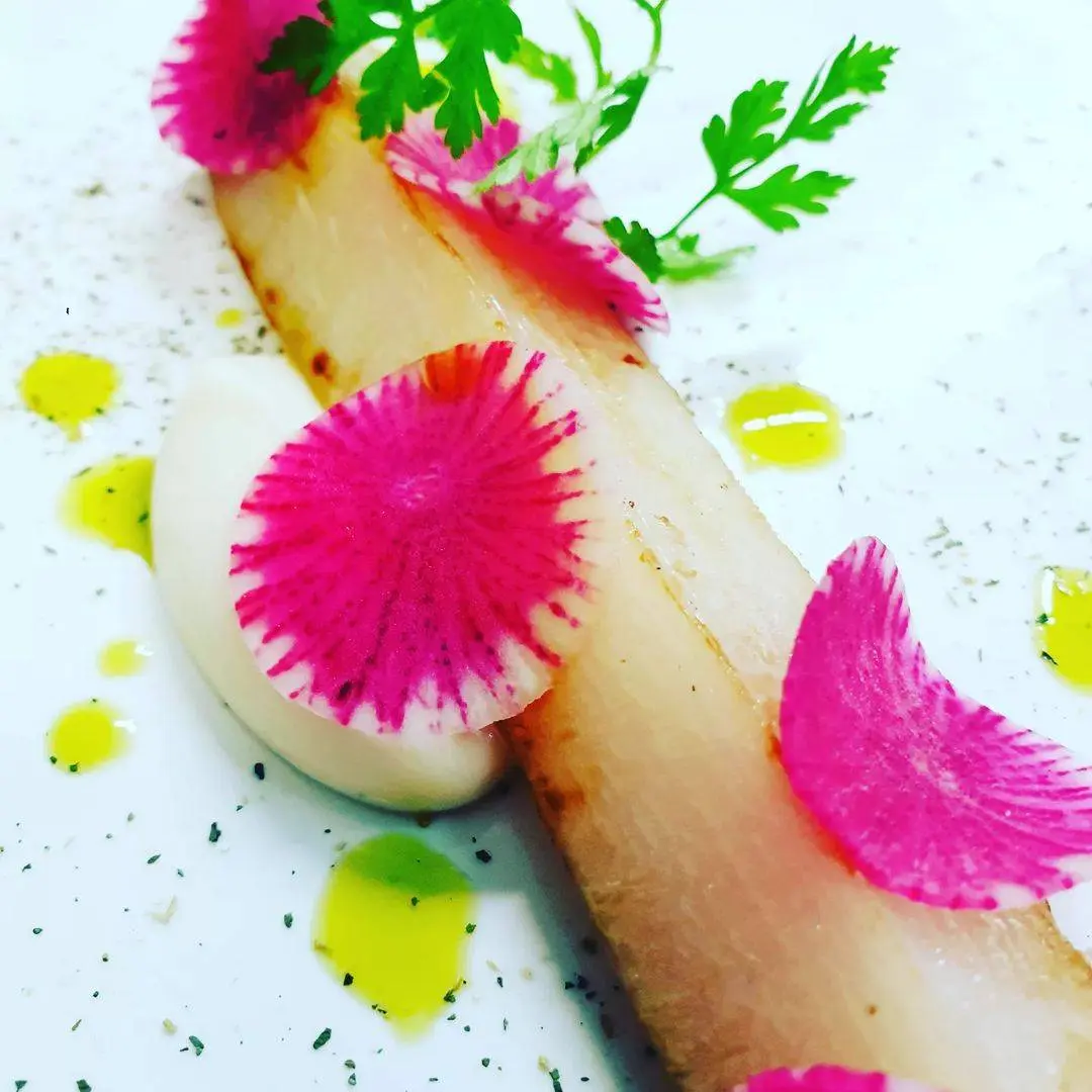 creation thumb for Green Daikon, Red Daikon, Parsley Oil