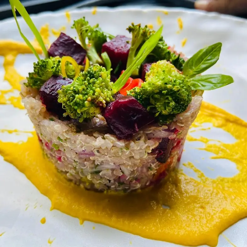 creation thumb for Quinoa salad with roasted beetroot and broccoli.