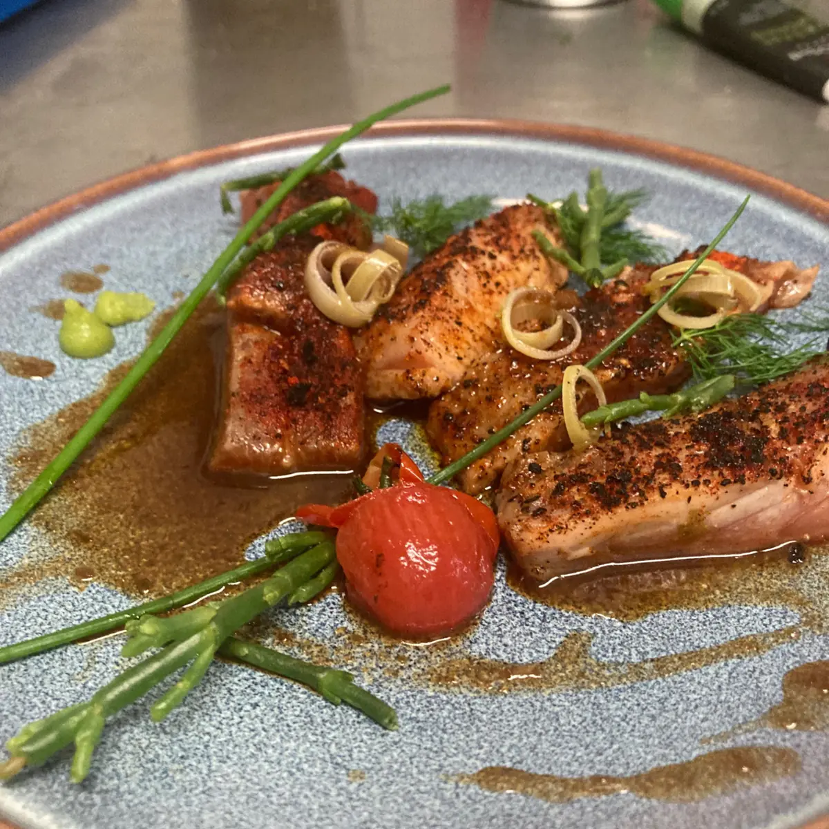 creation thumb for Grilled salmon with blowtorch