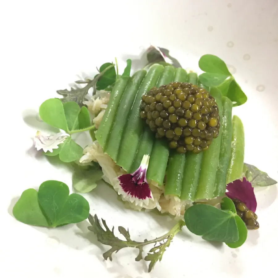 creation thumb for Granchio, fagiolini , caviale