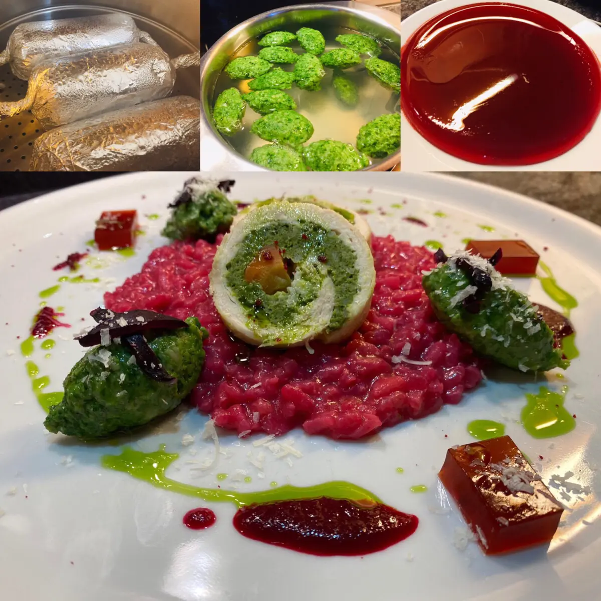 creation thumb for Rote Bete Risotto und Hähnchenroulade