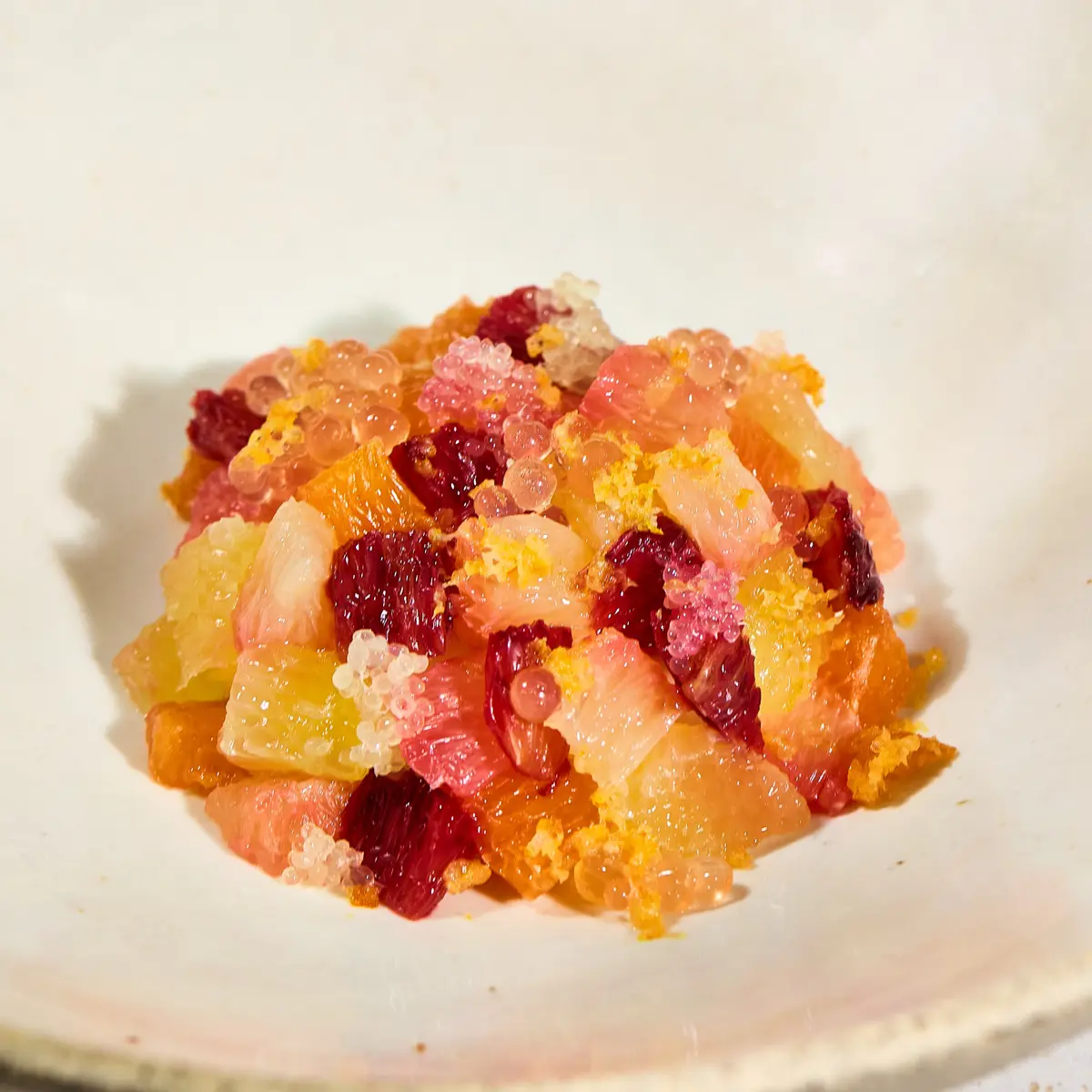 creation thumb for Honey Yogurt Panna Cotta with Citrus Pearls & Peel Granita