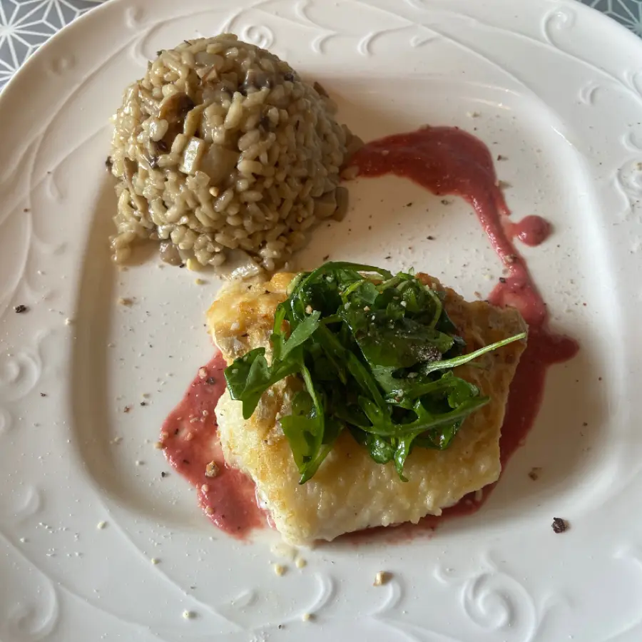 creation thumb for Kabeljau Pilzrisotto Rote Beetecreme