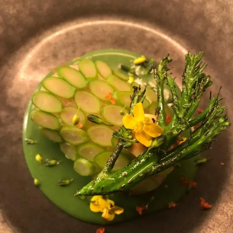 creation thumb for Skatefish cheeks/Brokoli Kimchi/ Chorizzo
