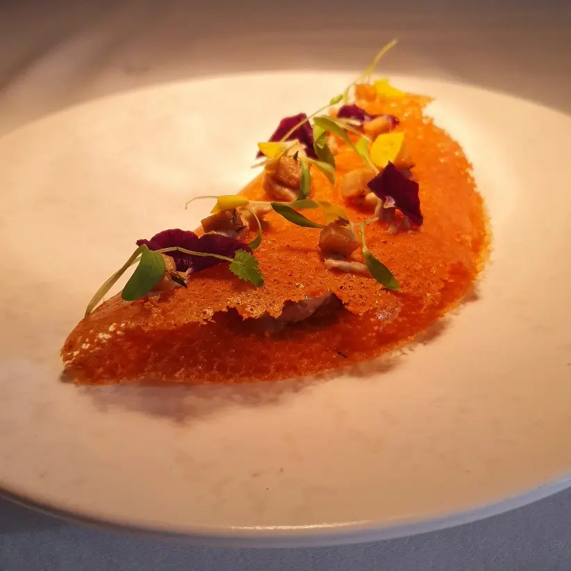 creation thumb for Eryngii puree, Gamberoni crisp, truffle