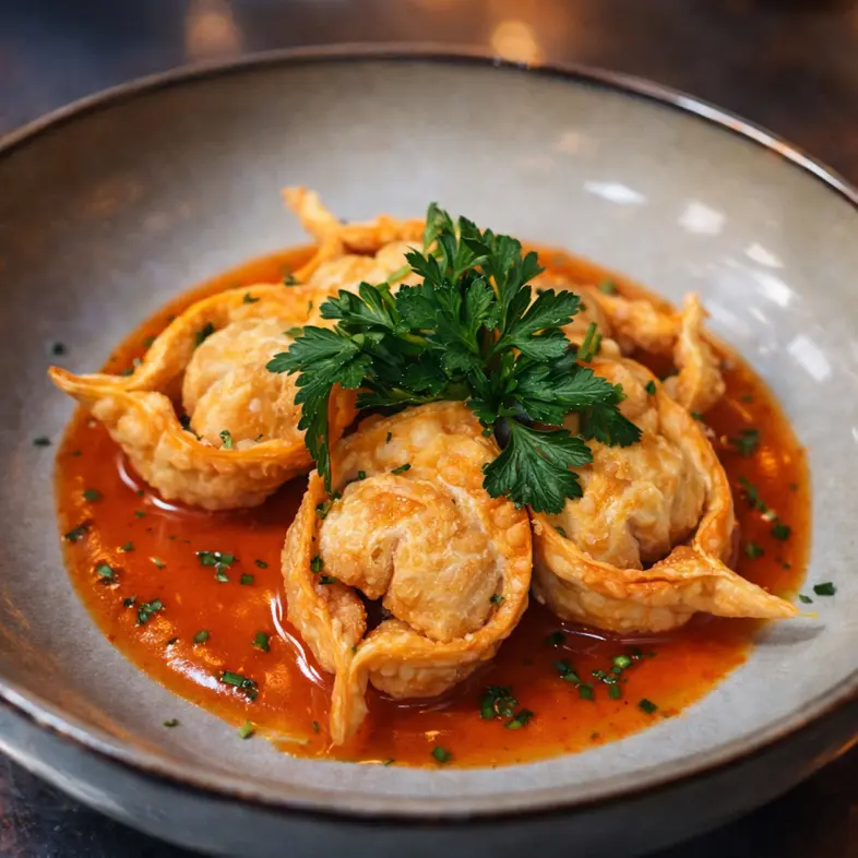 creation thumb for Wantan Frito en salsa Tamarindo 🥠