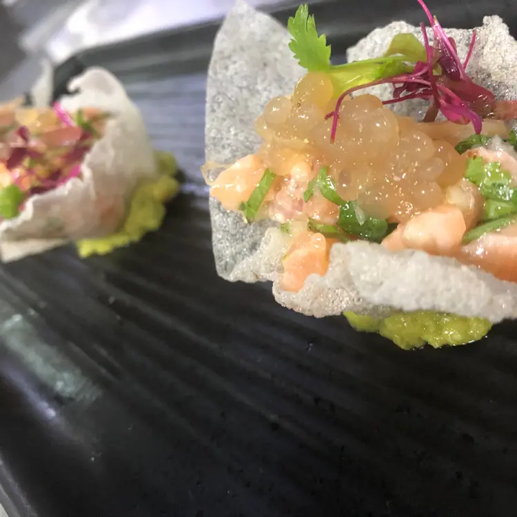 creation thumb for Ceviche salmon & dashi and yuzo fake caviar