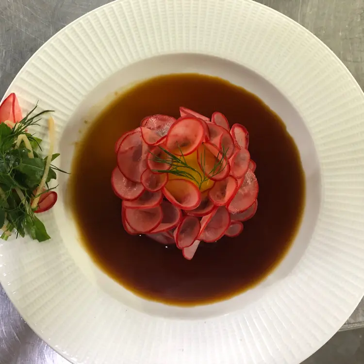 creation thumb for Tuna tartare  |marinated radish |cured quile egg yolk
