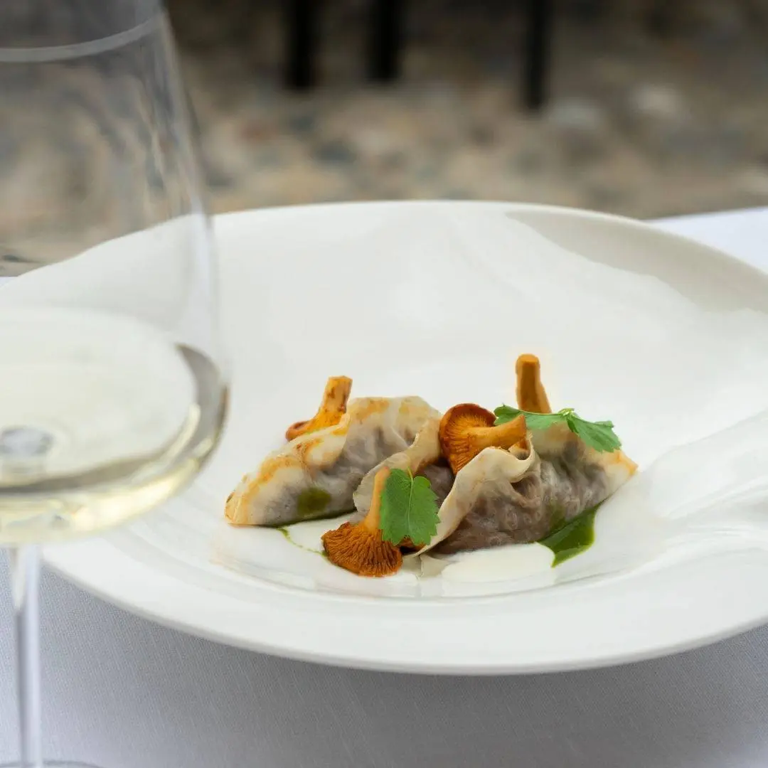 creation thumb for Fake Ravioli of Celeriac, Horseradish, Chanterelle and Goose