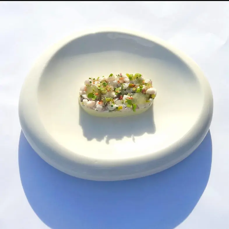 creation thumb for Tartar/white taramas/lime granita/roe