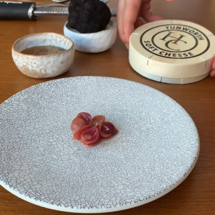 creation thumb for Baked Tunworth, white balsamic grapes and Australian truffle