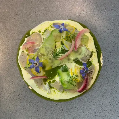 creation thumb for Trumpeter kombujimi , bbq cream pickled cucumber Wakame oil