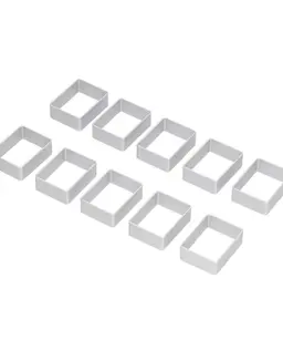 Ensemble d'Emporte-pièces pour Biscuits, 10Pcs Moules à Pâtisserie en Acier Inoxydable, Moules à Crêpes Fondantes pour la Cuisine, la Célébration et les Fêtes d'Anniversaire(Petit rectangle)