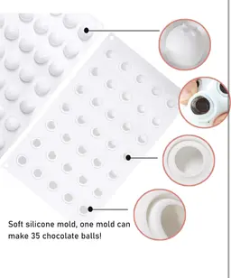 duoyif Moule En Silicone Sphère 35Cavités Ø2cm Moules à Chocolat Sphère Moule à Chocolat Boule Moules De Cuisson Sphérique Moule Boule Pour Faire Boules Chocolat Gâteau Glaçons Bonbons Mousse De Dôme