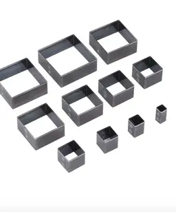 12 pcs Emporte Piece Cuir, 5-60mm Outil de Poinçonnage de Forme Carré Matrices de Poinçonnage en Cuir Bricolage Outils de Coupe Cuir Durable