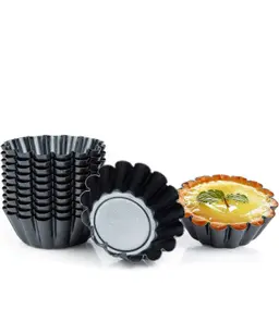 Comius Sharp Stampi di Crostate di Uova, 12 Pezzi Pirottini in Acciaio al Carbonio, Stampo per Crostata, Formine per Muf